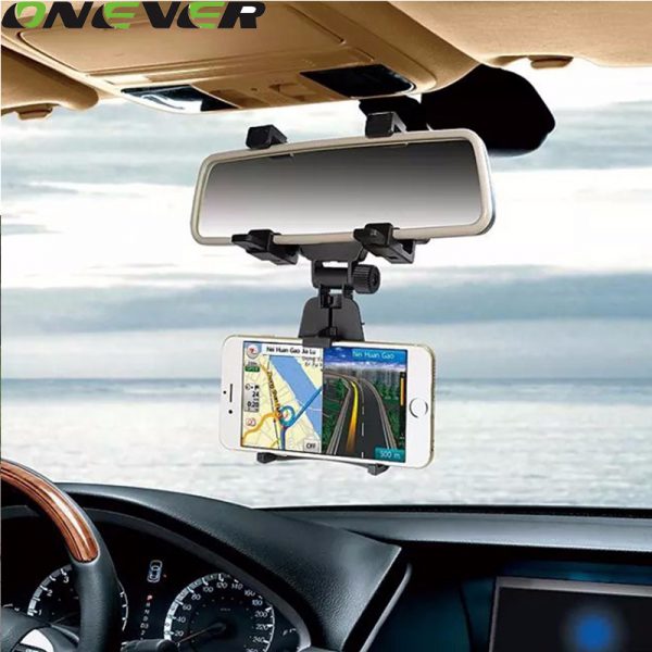 360 Degree Car Auto Rearview Mirror Mount Cell Phone Holder Bracket Stands Stand Cradle For Samsung For iPhone Mobile Phone GPS