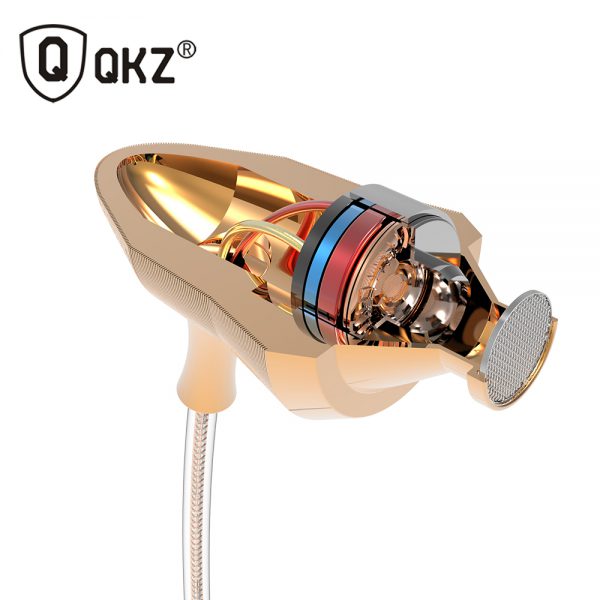 Earphone QKZ DM5 HiFi Ear Phone Metallic Earbuds Stereo BASS Metal in-Ear Earphone Noise Cancelling Headsets DJ In Ear Earphones