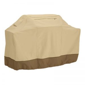 145cm Waterproof BBQ Barbecue Cover Protective Grill Cover with Storage Bag (Khaki)