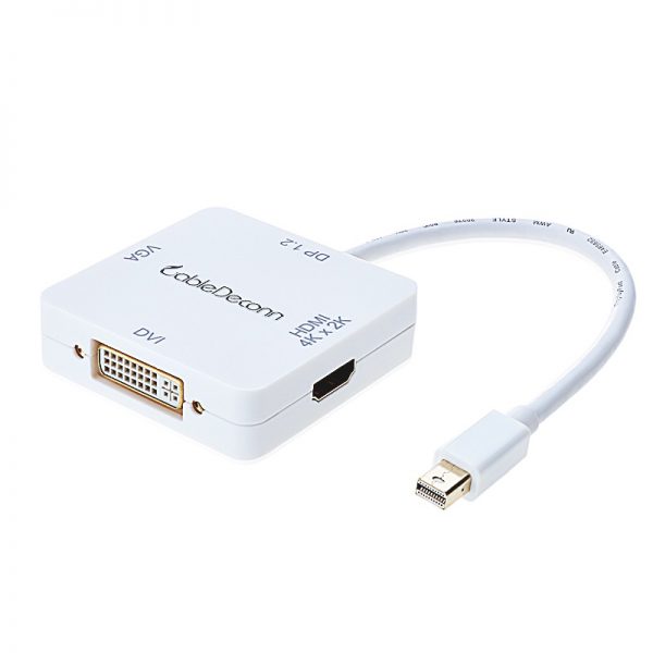 3in1 Mini DisplayPort DP v1.2 to HDMI 4K DVI VGA Thunderbolt Port Compatible  Adapter Cable Square For Macbook 2017 Hot Items