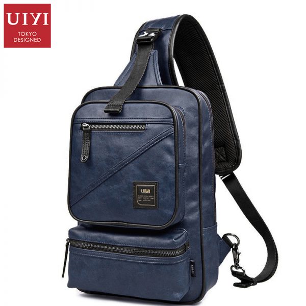 UIYI PU Leather Men Messenger Bag Waterproof Chest Pack Men Handbags Shoulder Bags Casual Male Bag Crossbody