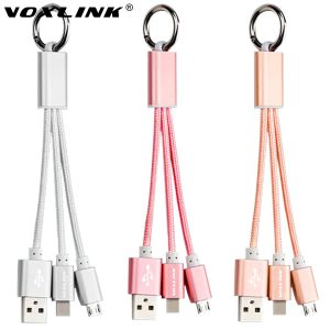 VOXLINK 2 in 1 for Lightning + Micro USB Charger Adapter Cable for iPhone 6s plus 5s Portable Charger Cable For Samsung Android