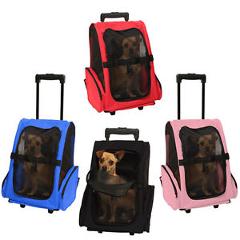 Pet Carrier Dog Cat Rolling Back Pack Travel Airline Wheel Luggage Bag Pouch