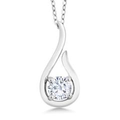 925 Sterling Silver Pendant with Charles & Colvard 0.50 Ct Created Moissanite