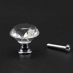 KAK 5pcs/lot 20-40mm Diamond Shape Design Crystal Glass Knobs Cupboard Drawer Pull Kitchen Cabinet Wardrobe Handles Hardware