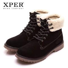 XPER Brand Men Shoes Martin Men Winter Boots Size 40~45 Warm Plus Size Lace-up Men Winter Shoes #BT003
