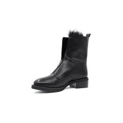 FUN VILLE 2017 Autumn winter Women Ankle Boots Hign quality Flat Martin boots black Round Toe Zipper Size 35-42