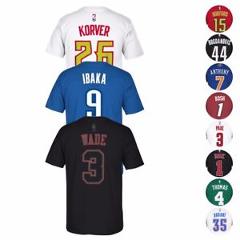 NBA Adidas Player Name & Number Team Jersey T-Shirt Collection Men's