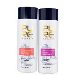 PURC Straightening hair Repair and straighten damage hair products Brazilian keratin treatment + purifying shampoo PURE 11.11