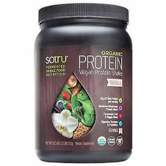 SOtru Organic Fermented Vegan Protein Shake VANILLA 18.5 oz 21 Serves PROBIOTICS