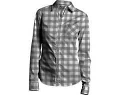 Polaris Womens Grey Foothills Flannel Long Sleeve Button Up
