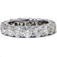 Unique Huge 5.00Ct Round Diamond Eternity Ring Wedding Band 14k White Gold