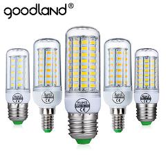 Goodland E27 LED Lamp SMD 5730 E14 LED Light 220V LED Bulb 24 36 48 56 69 72 LEDs Corn Bulb Chandelier for Home Lighting