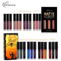 3Pcs/Lot Matte Long-lasting Lipstick Liquid 12 Colors Waterproof  Lip Gloss 5gx3 Lips Makeup Brand NICE FACE #L17011-L17053