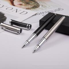 High quality luxury Full metal ballpoint pen 1mm Black ink gel pen Stationery Business office signing pen Supplies Gifts 03659