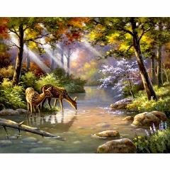 CHENISTORY Picture Forest DIY Painting By Numbers Acrylic Paint By Numbers Unique Gift Canvas Painting For Home Decor Wall Arts