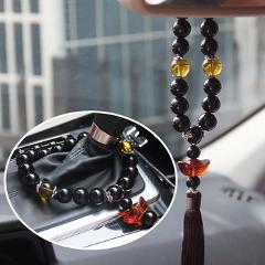 Car Pendant Chinese Style Crystal Auto Rearview Mirror Decoration Automobile Gear Stalls Beads Ornaments Car Hanging Accessories