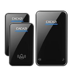 CACAZI wireless doorbell newest waterproof LED AC 100-240V EU/US/UK plug door bell 300M remote 48 rings 6 volume door chime