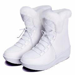 Asumer Hot Sale Shoes Women Boots Solid Slip-On Soft Cute Women Snow Boots Round Toe Flat with Winter Fur Ankle Boots