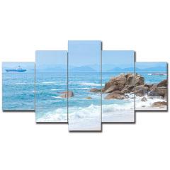 Wall Art Modern Painting Sea Beach Canvas Picture Wall Pictures Artwork Print On Canvas Painting by Numbers Unframed 5 Pieces