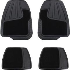 JEGS Performance Products 70830 Carpet/Rubber Floor Mats Black