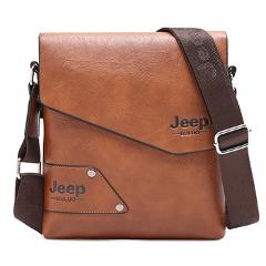 Man Leather Bag Jeep Brand Shoulder Crossbody Bags For Men Cow Split Leather Male iPad Business Messenger Briefcase Travel Bag