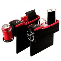 Car Seat Crevice Storage Box Cup Drink Holder Organizer Auto Gap Pocket Stowing Tidying For Phone Pad Card Coin Case Accessories