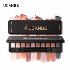 UCANBE Brand 10 Color Shimmer Matte Eyeshadow Makeup Palette Long Lasting Waterproof Nude Eye Shadow Make Up With Brush Cosmetic