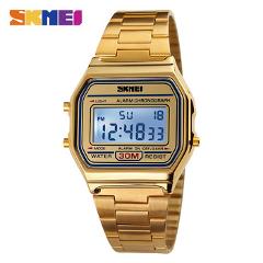 SKMEI Men Fashion Casual Watch LED Man Digital Wristwatches Stainless Steel 30M Waterproof Men Watches Masculino Relojes 1123