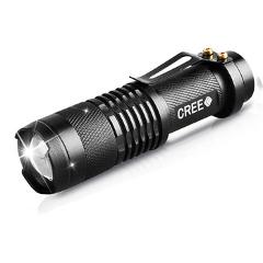 high-quality Mini Black CREE 2000LM Waterproof LED Flashlight 3 Modes Zoomable LED Torch penlight free shipping zk93