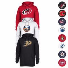 NHL Reebok Team Color "Jersey Crest" Primary Logo Pullover Fleece Hoodie Men's