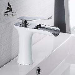 Basin Faucets Waterfall Bathroom Faucet Single handle Basin Mixer Tap Bath Antique Faucet Brass Sink Water Crane Silver 6009