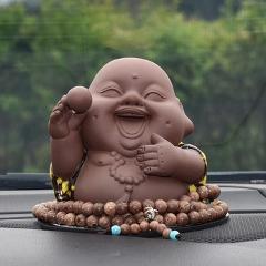 Car Ornament Maitreya Buddha Figurine Cute Buddhist Automobile Interior Dashboard Decoration Pendant Home Furnishing Accessories