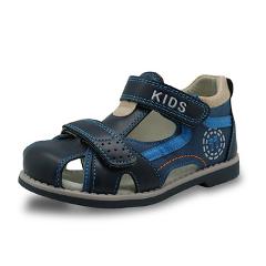Apakowa New Kids summer shoes closed toe toddler boys sandals Arch Support Orthopedic sport pu leather Little boys sandals shoes