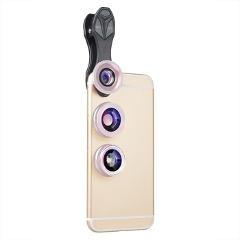 APEXEL Mini Clip-on Optic Cell Phone Camera Lens Kit 230 Degree Fisheye Lens + 0.36X Wide Angle + 15x Macro Lens for Phones SJ3