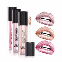UBUB 12 Colors Glitter Metallic Lip Gloss Matte Waterproof Lip Stick Moisturizing Liquid Lipstick Makeup Cosmetic Tint Lip Kit
