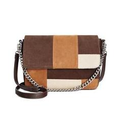 Giani Bernini 8125 Womens Brown Leather Suede Crossbody Handbag Purse Large BHFO
