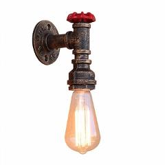 Steam punk Loft Industrial iron rust Water pipe retro wall lamps Vintage E27 LED sconce wall lights for living room bedroom bar