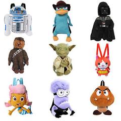 Cartoon Plush Backpack Kids Bag Toy Bag with Zipper Pouch - Multiple Styles