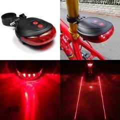 5 LED+2 Laser Cycling Bicycle Bike Rear Tail Safety Warning Flashing Lamp Light