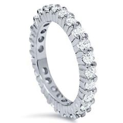 1.50 cttw Round Diamond Eternity Band 14 Karat White Gold Stackable Wedding Ring