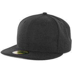 New Era Plain Tonal 59Fifty Fitted Hat (Black) Men's Blank Cap