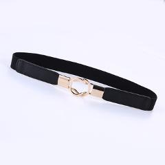 Free Shipping Fashion women's belt elastic waistband gold circle buckle small belts red thin cummerbund woman belt strap brown