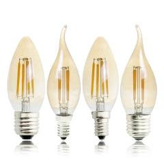 E27 E14 E12 E17 2W 4W 6W 220V 110V C35 Dimmable Retro Filament LED Bulb Lamp Candle Light Chandelier Night Light For Indoor Home