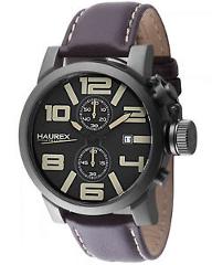 Haurex Italy Men's 3N506UTM TURBINA II Chronograph Brown Leather Date Wristwatch