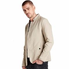 HTLB 2018 New Brand-Clothing Spring Men Solid Casual Jacket Coat Men Fashion Washed 100% Cotton Madarin Collar Jackets Coat Men