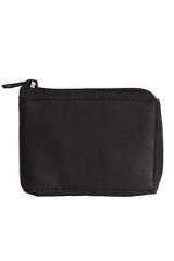 DBFL1 Men's Genuine Leather Bi-Fold Zip-Around Multi Window Wallet Black