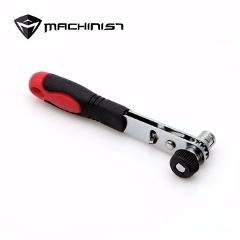 Mini Rapid Ratchet Wrench 1/4" Screwdriver Rod Quick Socket Wrench Tools Red Black and black plastic handle