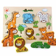 New Arrival Baby Toys 3D Puzzle Wooden Toys Carton Animal/Fruit/ Vehicle Matching Board Children Educational Birthday Gift