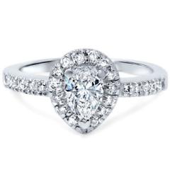 1/2ct Pear Shape Natural Diamond Engagement Ring 14K White Gold Solitaire